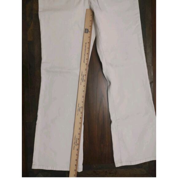 Michael Kors Women Size 10 Mid Rise Flared Leg White Denim Jeans Silver Accents - Picture 7 of 16